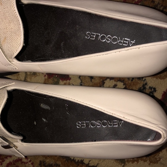 Aerosoles Beige Leather and canvas shoes size 10 please read description. - Picture 7 of 10